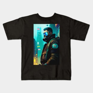 Abstract Cyberpunk Man Kids T-Shirt